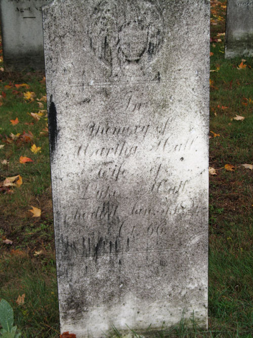 Martha (Davis) Hall gravestone